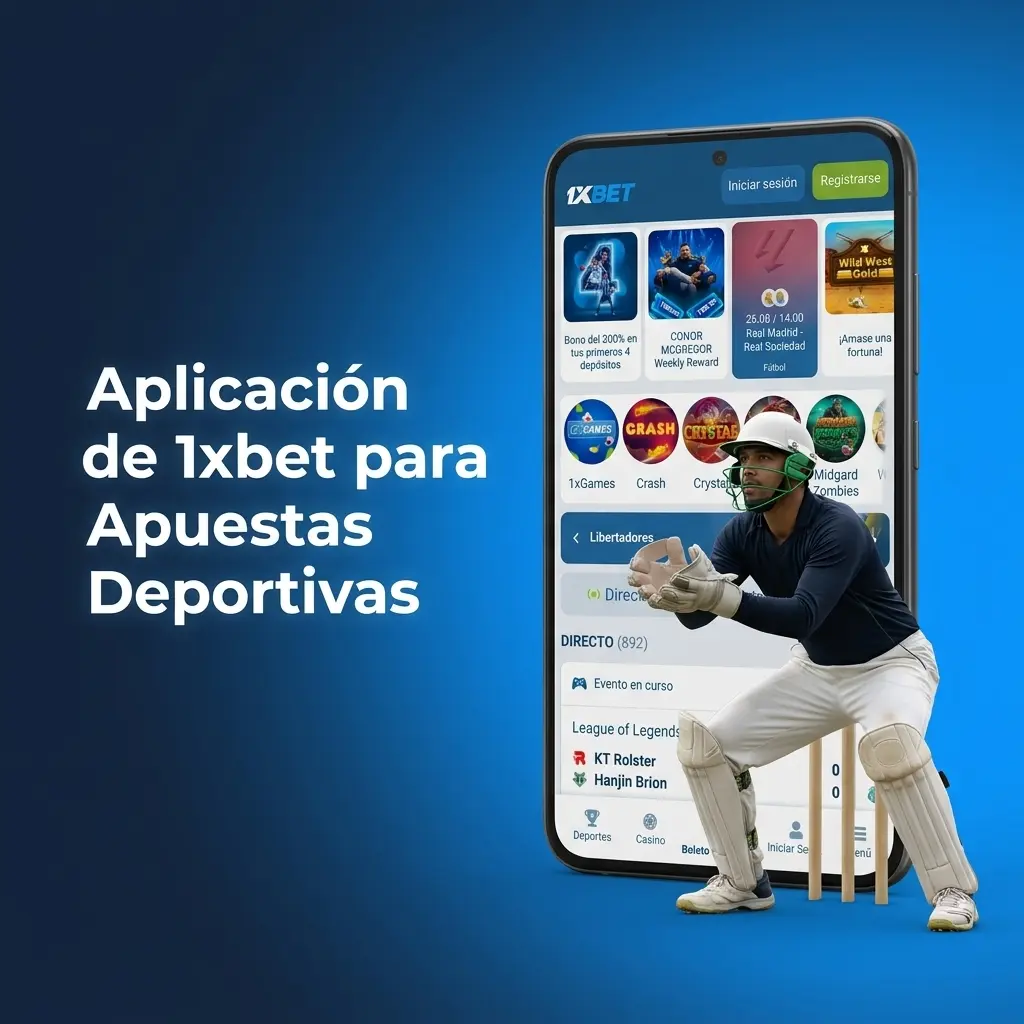Aplicación de 1xbet para Android e iOS con apuestas deportivas, transmisiones en vivo y métodos de pago integrados.