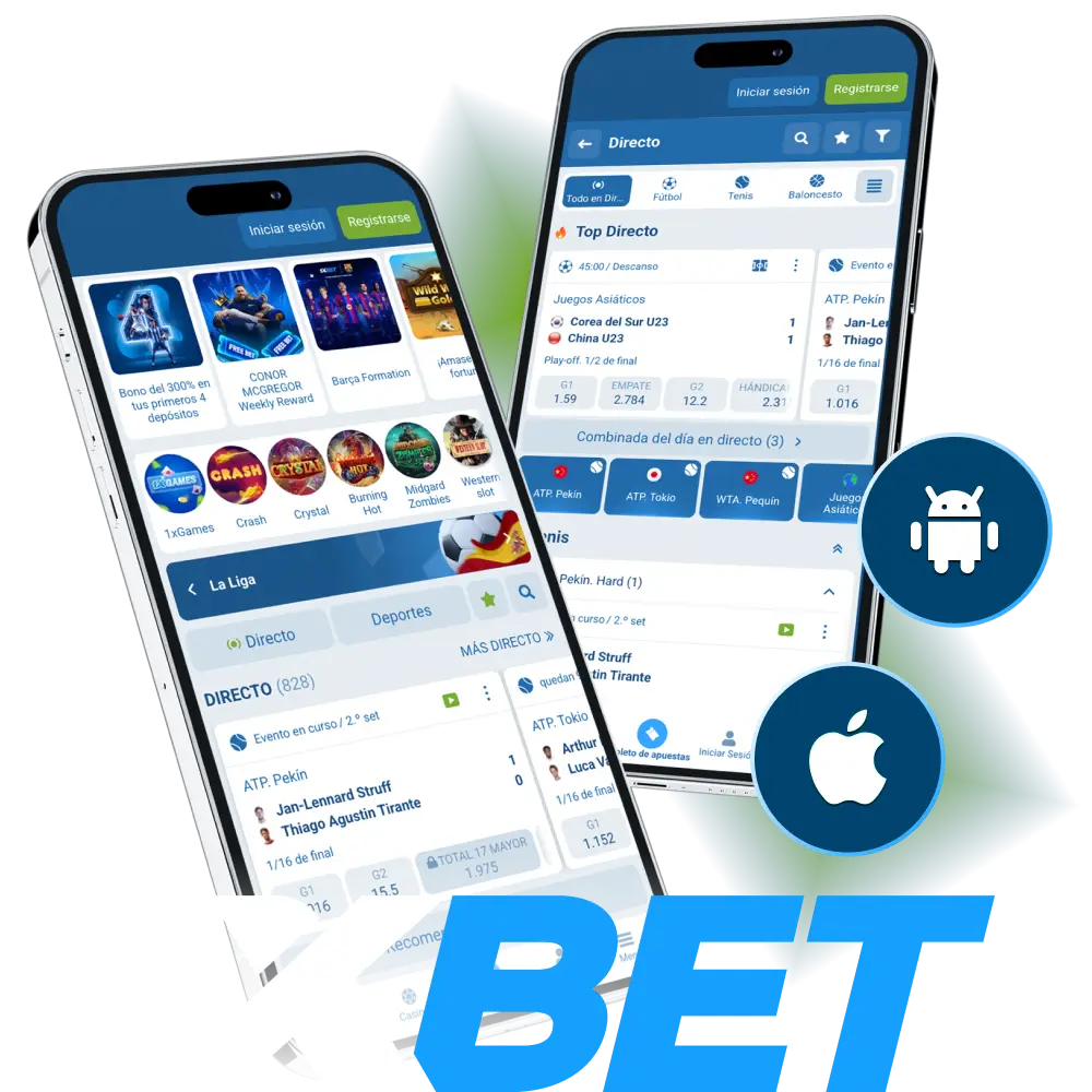 Instala la aplicación del casino online 1xBet y empieza a hacer apuestas ahora mismo.