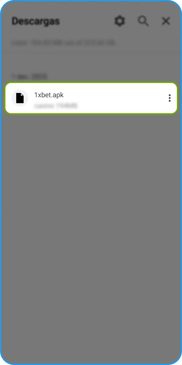 Ejecuta el instalador del APK de la App de 1xbet y completa el proceso.