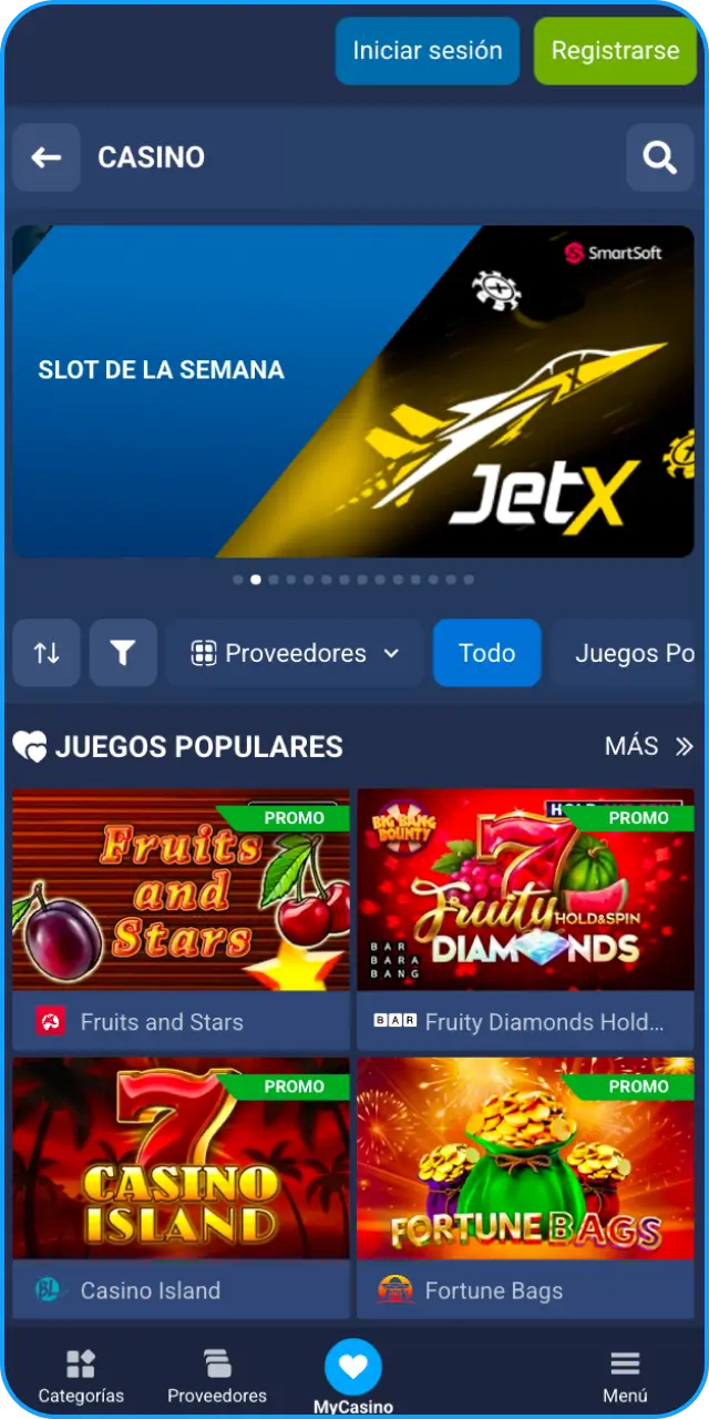 Disfruta de los mejores juegos de casino desde la App de 1xbet Colombia.
