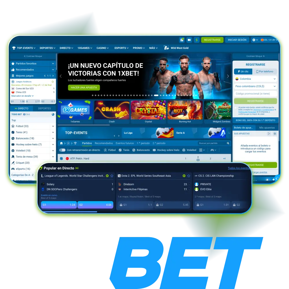 Regístrate en el casino online 1xBet y reclama tus bonos.