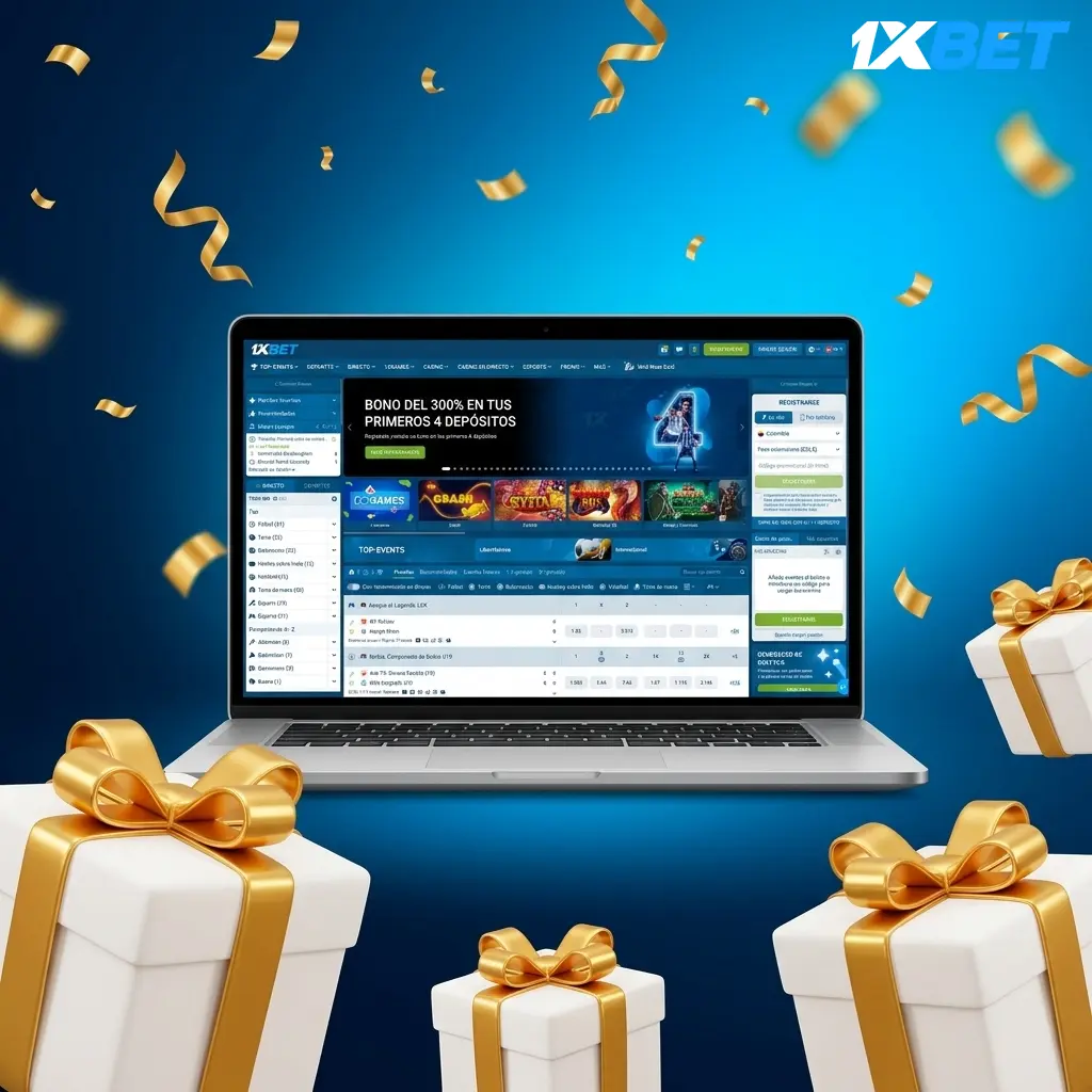 Programa de bonos de 1xbet en Colombia: bono de bienvenida hasta COP 1.825.000 y promociones semanales para jugadores